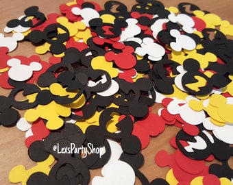 Disney MIckey Mouse Confetti:  200 Disney Mickey Mouse Custom Confetti Pieces, Scrapbooking, 2nd Birthday, Table Decor