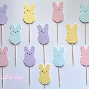 Peep Easter Bunny Cupcake Toppers, Easter cupcake picks, Easter cupcake Toppers image 7