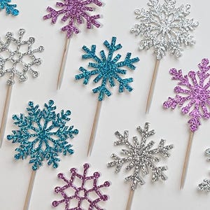 Snowflake Cupcake Toppers, Frozen Snowflake cupcake toppers, Christmas cupcake toppers