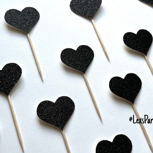 Heart Cupcake Toppers, Heart Food Picks, Bachelorette Cupcake Toppers Bild 9