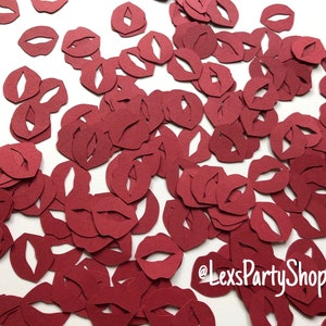 Red Lip Confetti: Bachelorette Party Decorations, 200 Pieces