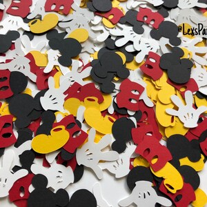 Mickey Mouse Confetti: 300 Disney Mickey Mouse Custom Confetti Pieces, Scrapbooking, Birthday, Table Decor image 7