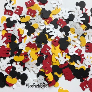 Mickey Mouse Confetti: 300 Disney Mickey Mouse Custom Confetti Pieces, Scrapbooking, Birthday, Table Decor image 8