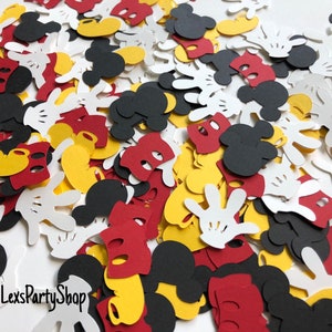 Mickey Mouse Confetti: 300 Disney Mickey Mouse Custom Confetti Pieces, Scrapbooking, Birthday, Table Decor image 3