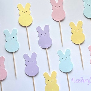 Peep Easter Bunny Cupcake Toppers, Easter cupcake picks, Easter cupcake Toppers image 5