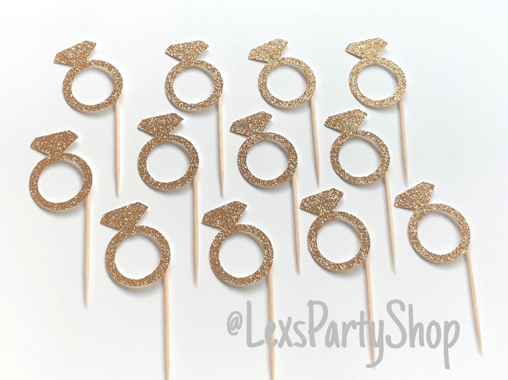 Bachelorette Cupcake Toppers Ring Cupcake Toppers Diamond Etsy