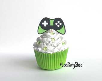 Video Game Controller Cupcake Toppers: Gamer Party Decorations