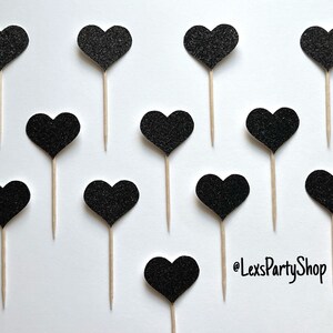 Heart Cupcake Toppers, Heart Food Picks, Bachelorette Cupcake Toppers Bild 6