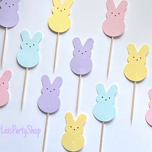 Peep Easter Bunny Cupcake Toppers, Easter cupcake picks, Easter cupcake Toppers afbeelding 1
