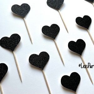 Heart Cupcake Toppers, Heart Food Picks, Bachelorette Cupcake Toppers Bild 3