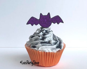 Bat Toothpick Toppers, Halloween Cupcake Toppers, Halloween Decorations