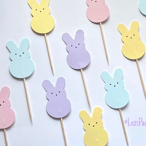 Peep Easter Bunny Cupcake Toppers, Easter cupcake picks, Easter cupcake Toppers image 10