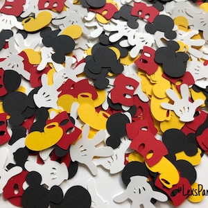 Mickey Mouse Confetti, Disney Mickey Mouse Confetti, Mickey Mouse Birthday, Table Decor