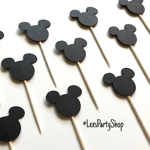 Mickey Mouse Cupcake Toppers, Mickey Mouse Birthday, Disney Cupcake Toppers, Food Picks