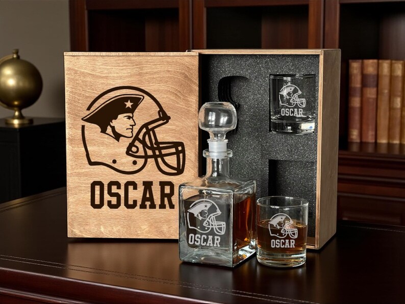 New England Patriots - Personalized Football Fan Whiskey Decanter Set ...