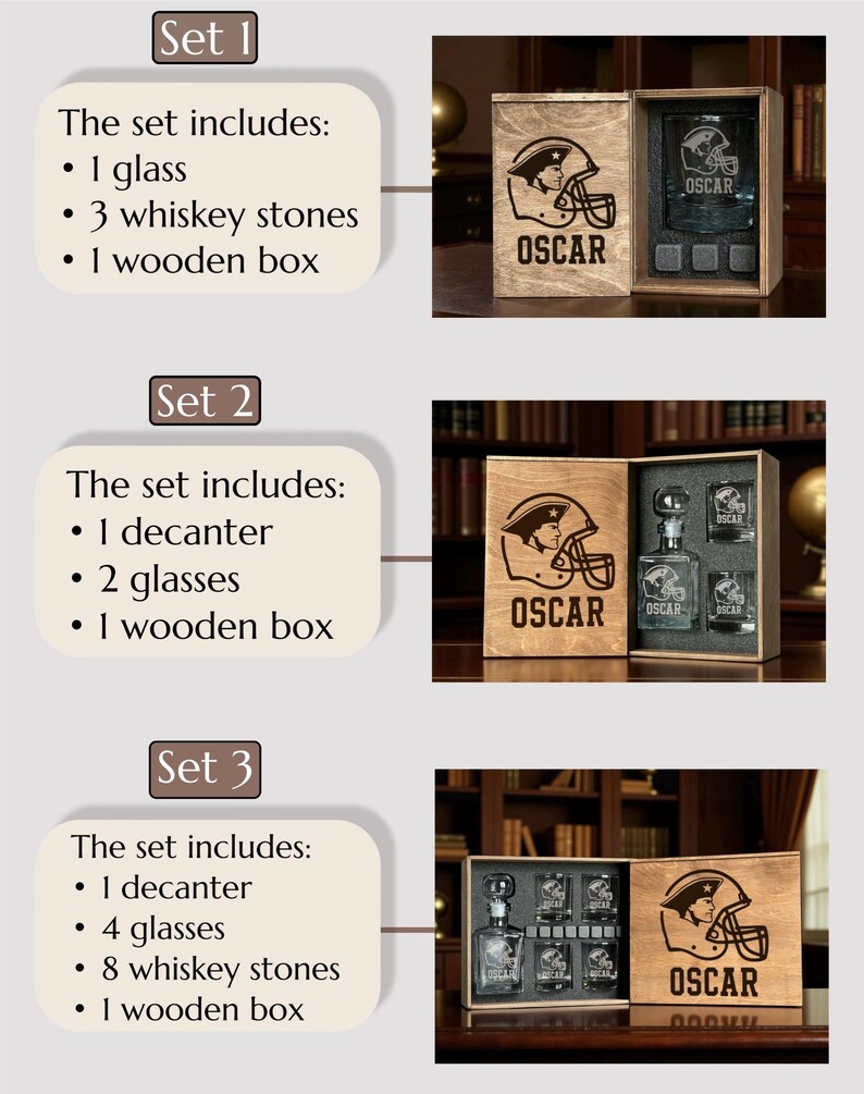 New England Patriots - Personalized Football Fan Whiskey Decanter Set ...