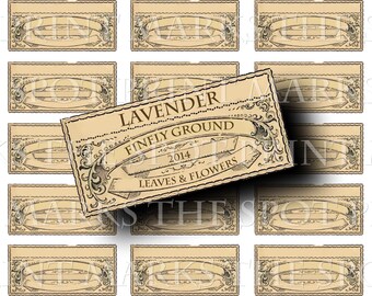 Digital Download Collage Sheet 3x1.5 Blank Vintage 1800's Apothecary Style Spice Herb Potion Labels 6