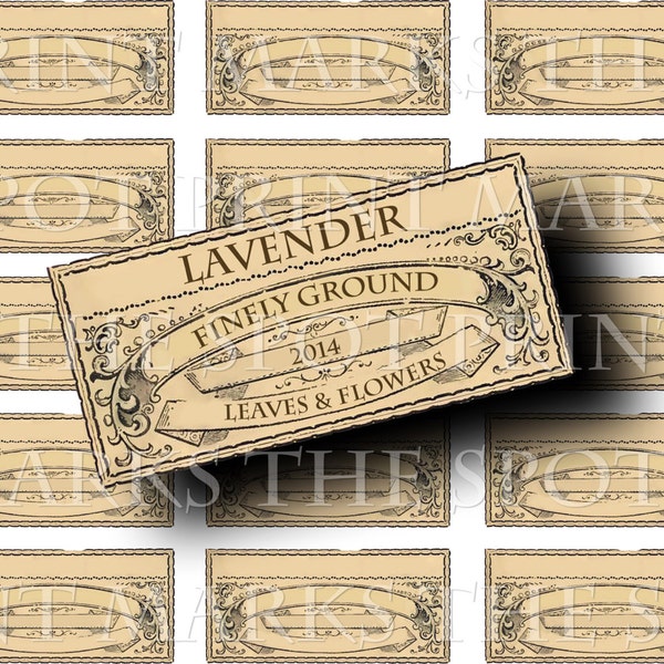 Digital Download Collage Sheet 3x1.5 Blank Vintage 1800's Apothecary Style Spice Herb Potion Labels 6