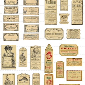 Instant Digital Download Collage Sheet Antique 1800's Vintage Druggist ...