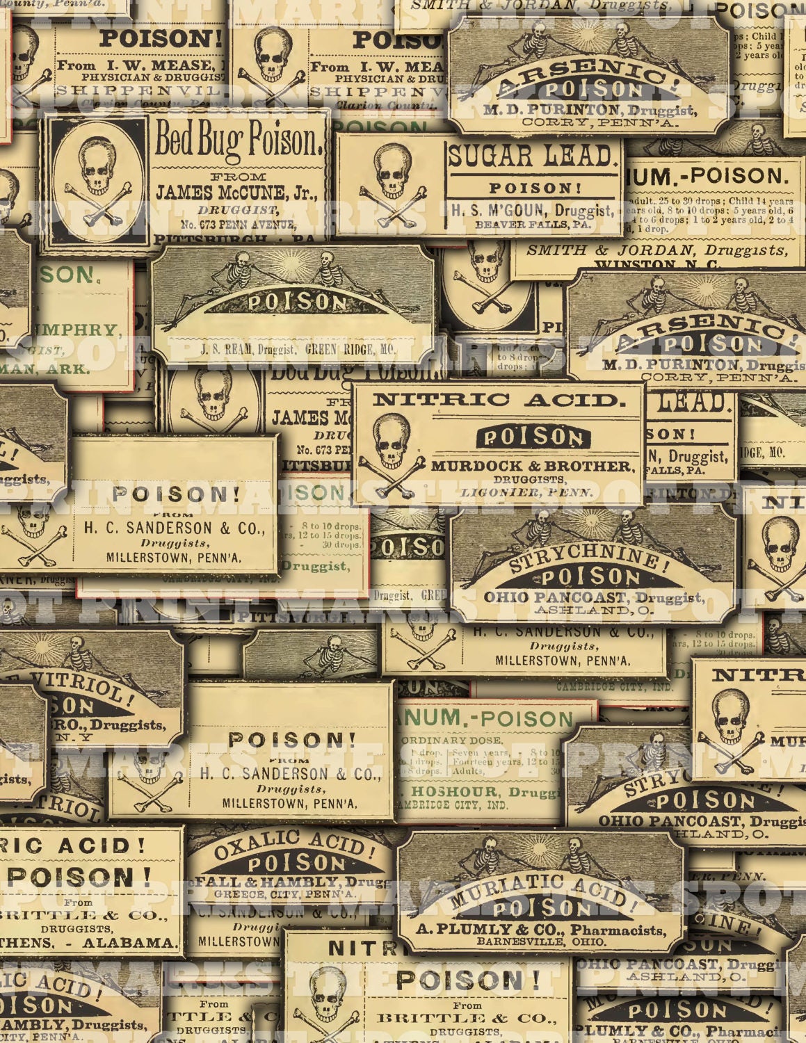Old pharmacy labels - Etsy 日本