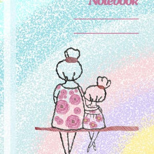 Mother-Daughter Printable Notebook / cute MOM & ME Journal / 50 Lined Pages / Pastel Cover / Digital Download Gift for Mom and/or Daughter.