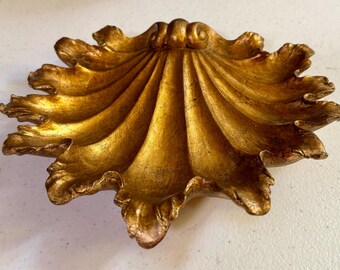 Opbergbakje van Florentijnse schelp met bladgoud