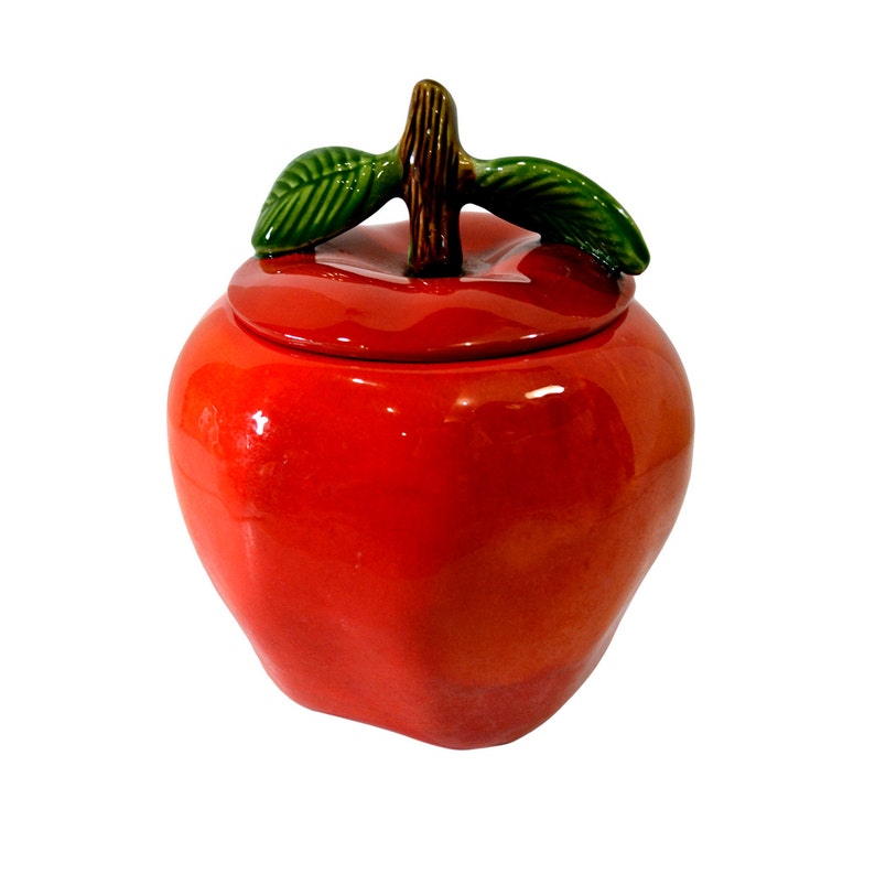 Vintage Red Apple Cookie Jar S.C.T Pottery Ceramic Apple Jar Etsy