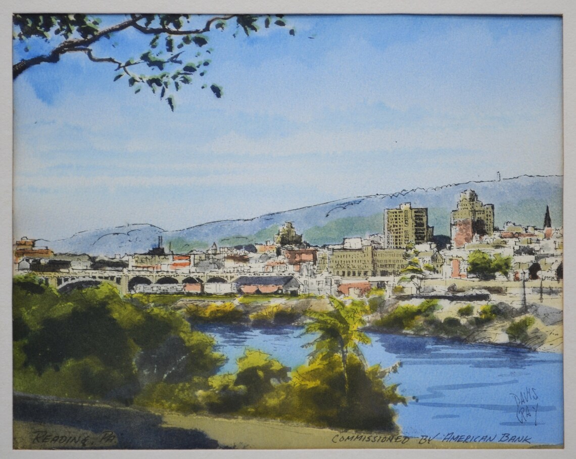 Original Davis Gray Watercolor Artwork Commissioned By Etsy