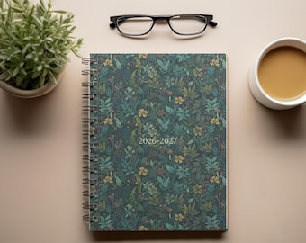 Agenda botánica de tapa dura 2026-2027 8.5 x 11