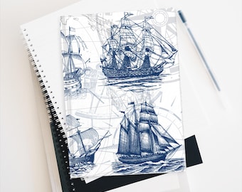 Nautical Hardback Journal: 5x7 Travel Diary, Ocean-Themed Sketchbook