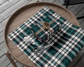 Plaid Gift Wrap, Eco-Friendly Wrapping Paper, Holiday Gift Wrap, Christmas Wrapping Paper, Birthday Gift Wrap, Rustic Gift Wrap