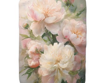 Floral Sherpa Fleece-Decke: Kuscheliger Überwurf, weiches Wohndekor