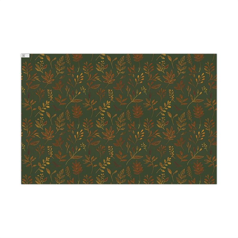 Botanisk presentinslagning, miljövänligt omslagspapper, presentpapper, omslagspapper för högtider, höstlövverk bild 5