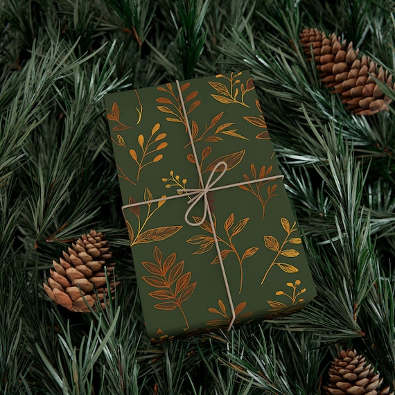 Botanical Gift Wrap, Eco-Friendly Wrapping Paper, Gifte Wrapping paper, Holiday Wrapping Paper, Autumn Foliage