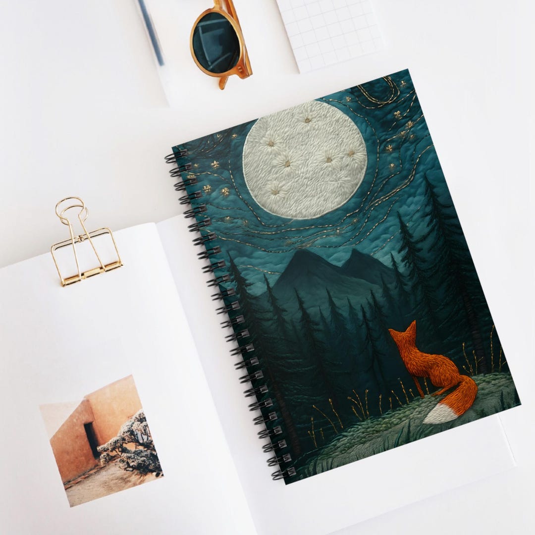 Cottagecore Fox Spiral Notebook: Moonlit Nature Journal - Etsy