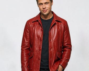 Tyler Durden Fight Club Jacke : Brad Pit Cosplay Lederjacke