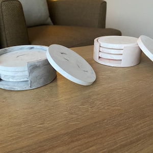 Handmade Concrete Coaster Set: Modern Minimalist Drink Coasters