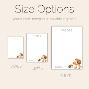 Cute Hedgehog Notepad | Fall Woodland Notes Pad | Autumn Stationery Gift | Forest Animal Notepad | 50 Tear-Off Sheets | FREE SHIPPING