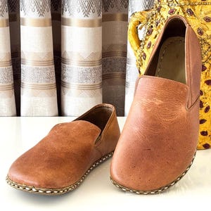 Moccasins Barefoot Women Shoes, Leather Earthing Shoes, Grounding Zero Drop Flats, Wide Toe Box Minimalist Shoes, CRAZY BROWN