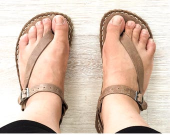 Handmade Leather Grounding Sandals: Copper Riveted Barefoot Shoes | VISION