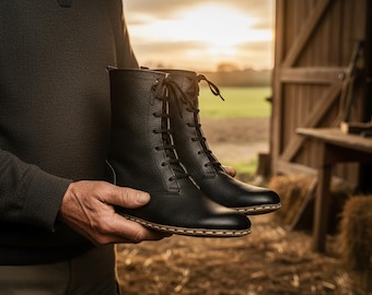 Handmade Leather Chelsea Boot | Women's Grounding Shoes - Black