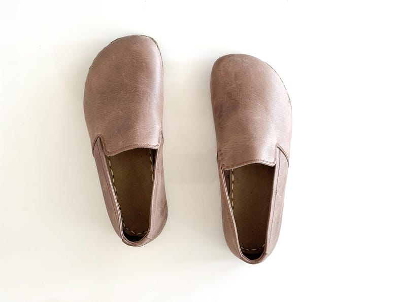 Handmade Leather Grounding Moccasins: Barefoot Zero Drop Shoes Vision Color image 4