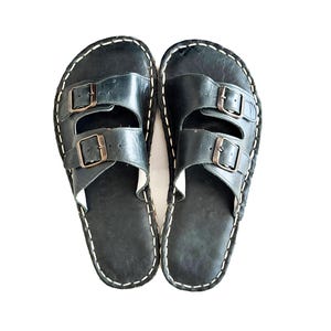 Copper Riveted Grounding Sandals: Handmade Leather Barefoot Shoes - Bottle Green