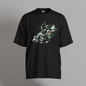 Oversized Anime T-Shirt: Thunder Sword Graphic Tee, Japanese Manga Streetwear