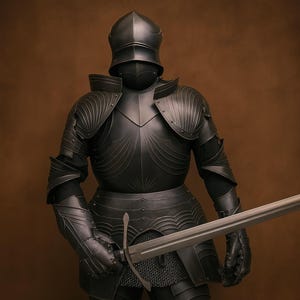 Gothic Knight Full Body Armor Suit: Medieval Dark Steel, 18 Gauge