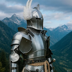 Medieval Fully Wearable Knight Armor Suit | Barbuta Knight | Barbuta Visor Helmet & Full Mild Steel Armor Mild Steel Wearable Suit
