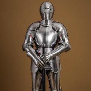 Gothic Knight Full Plate Armor Suit: 15th Century Medieval Cosplay