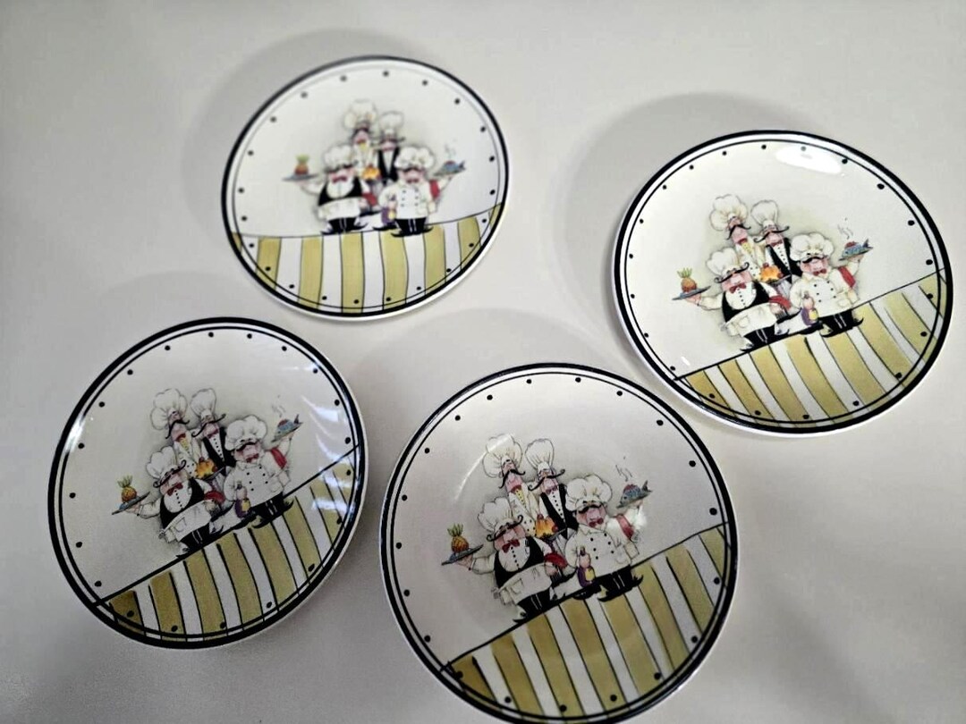 Raised Rim Plate Set Vintage Chef's Raised Rim Luncheon Plates Set 4 H Design - Etsy