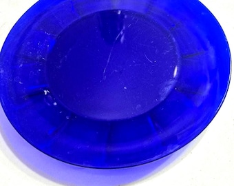 Vintage Libbey  Gibraltar Style Cobalt Blue Paneled Glass Dinner Plate 9 1/2"