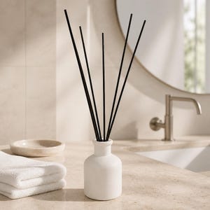 Handcrafted Ceramic Resin Reed Diffuser Jar | Minimalist Matte White Vase